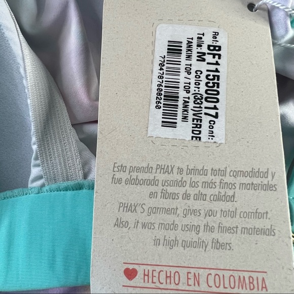 NEW PHAX Blue Floral Tank Top Swim Suit Top Size Medium - Picture 2 of 9